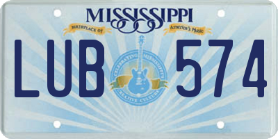 MS license plate LUB574