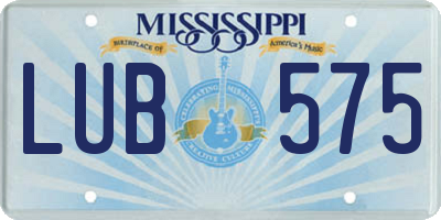 MS license plate LUB575