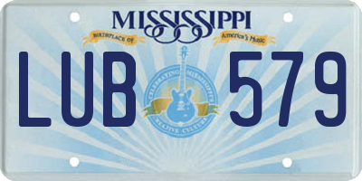 MS license plate LUB579