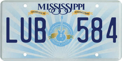 MS license plate LUB584