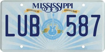 MS license plate LUB587