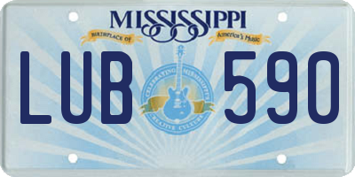 MS license plate LUB590