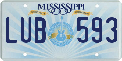 MS license plate LUB593