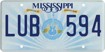 MS license plate LUB594