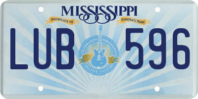 MS license plate LUB596