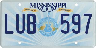 MS license plate LUB597