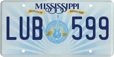 MS license plate LUB599