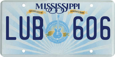 MS license plate LUB606