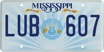 MS license plate LUB607