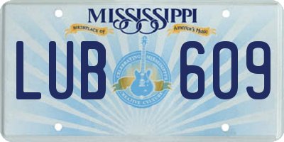 MS license plate LUB609