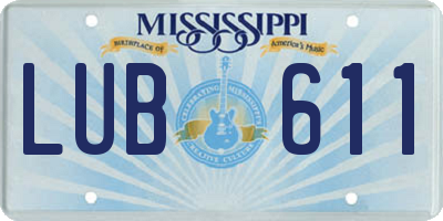 MS license plate LUB611