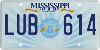 MS license plate LUB614