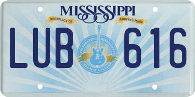 MS license plate LUB616