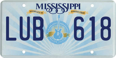 MS license plate LUB618