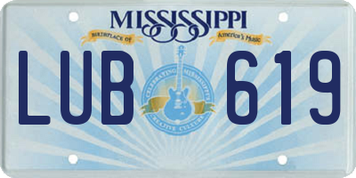 MS license plate LUB619