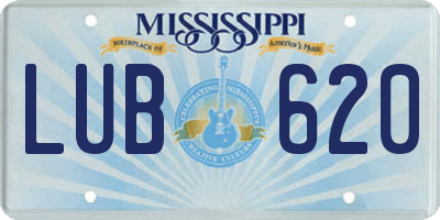MS license plate LUB620