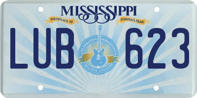 MS license plate LUB623