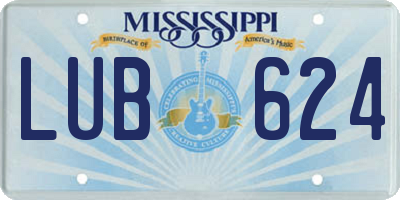 MS license plate LUB624