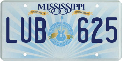 MS license plate LUB625