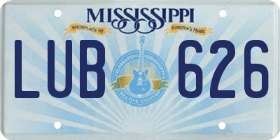 MS license plate LUB626