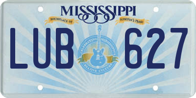 MS license plate LUB627