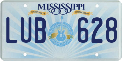 MS license plate LUB628