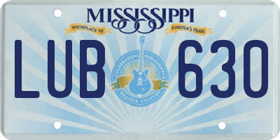 MS license plate LUB630