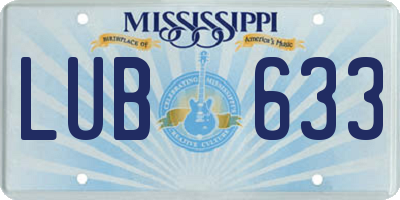 MS license plate LUB633