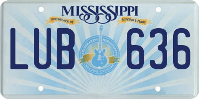 MS license plate LUB636