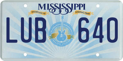 MS license plate LUB640
