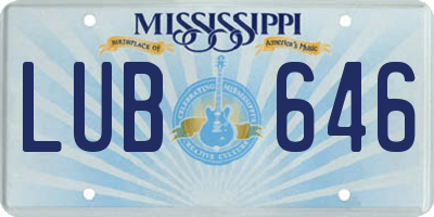 MS license plate LUB646