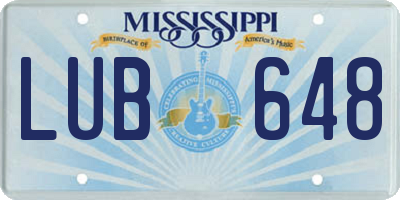 MS license plate LUB648