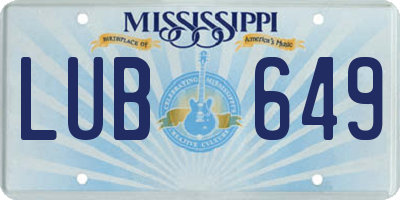 MS license plate LUB649