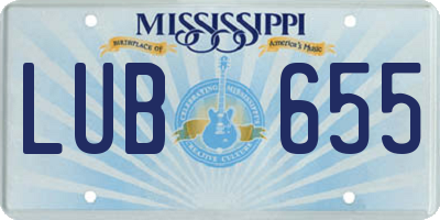 MS license plate LUB655