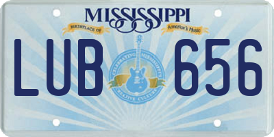MS license plate LUB656