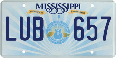 MS license plate LUB657