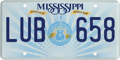 MS license plate LUB658
