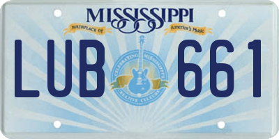 MS license plate LUB661