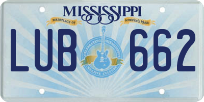MS license plate LUB662