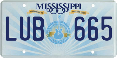 MS license plate LUB665