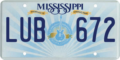 MS license plate LUB672