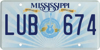 MS license plate LUB674