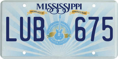 MS license plate LUB675