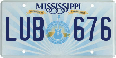 MS license plate LUB676