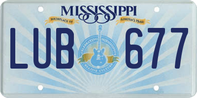 MS license plate LUB677