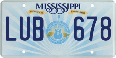 MS license plate LUB678
