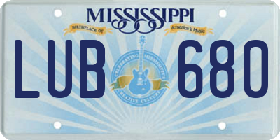 MS license plate LUB680