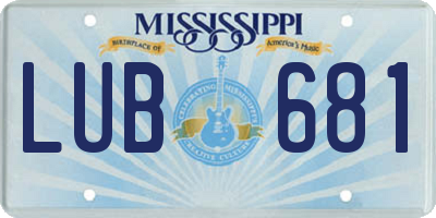 MS license plate LUB681