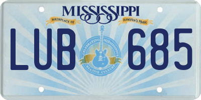 MS license plate LUB685