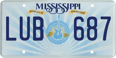 MS license plate LUB687